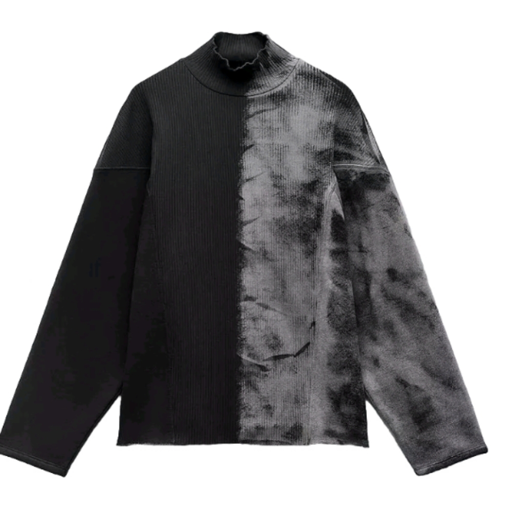 Zara Tie Dye Bleached Mock Oversized Sweatshirt Top